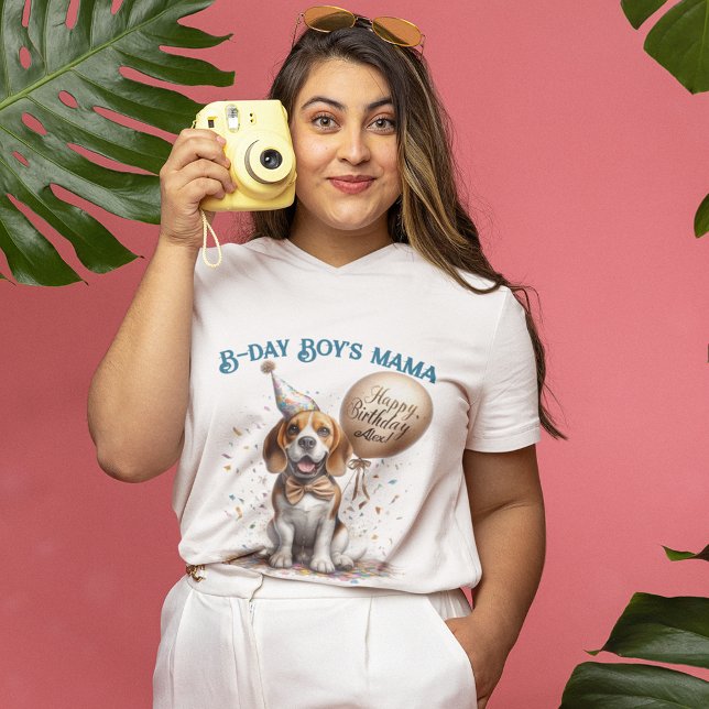 T-shirt Anniversaire Mama Beagle Dog Balloon Personnalisé (Créateur téléchargé)