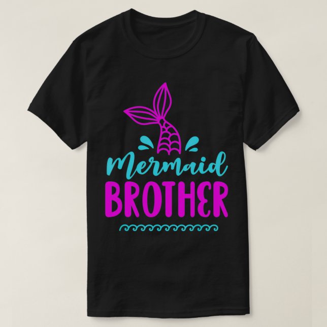 T-shirt Anniversaire Mermaid Brother Famille de jumelage p (Design devant)
