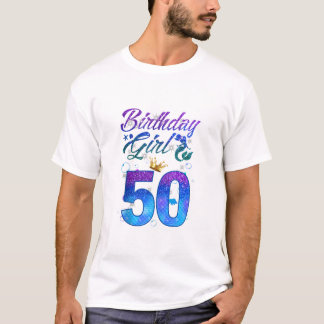 T-shirt Anniversaire Mermaid Thème 50 Année