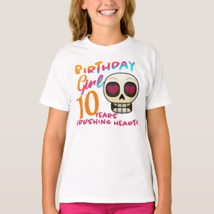 T-shirt Anniversaire mignon de coutume de crâne et de