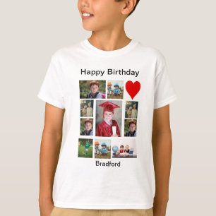 T-shirt Anniversaire moderne personnalisé 11 Photo Collage