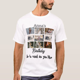T-shirt Anniversaire moderne personnalisé 9 Photo Collage