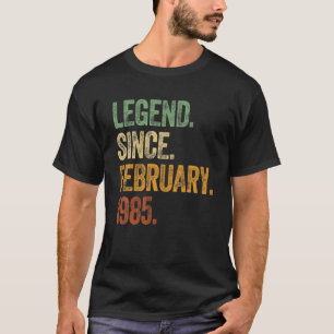 T-shirt Anniversaire Né En 1985 Légende Depuis Février 198