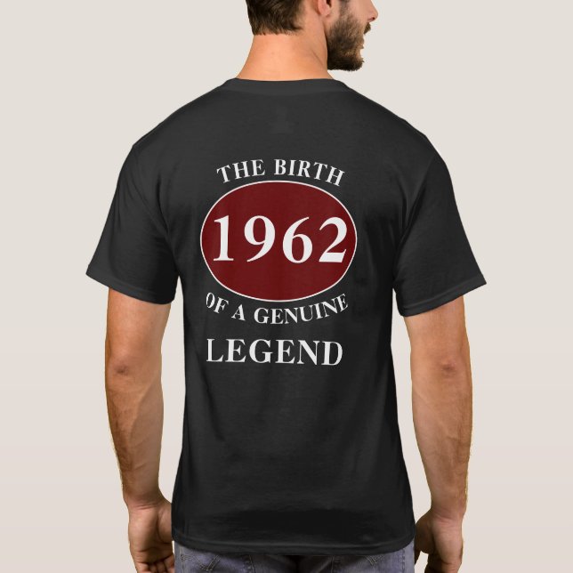 T-shirt Anniversaire N'Importe Quelle Année Née En Monogra (Dos)