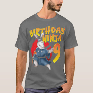 T-shirt Anniversaire Ninja Bunny 9 Anniversaire Neuvième A