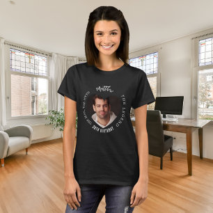 T-shirt Anniversaire noir blanc coeur photo homme mythe lé