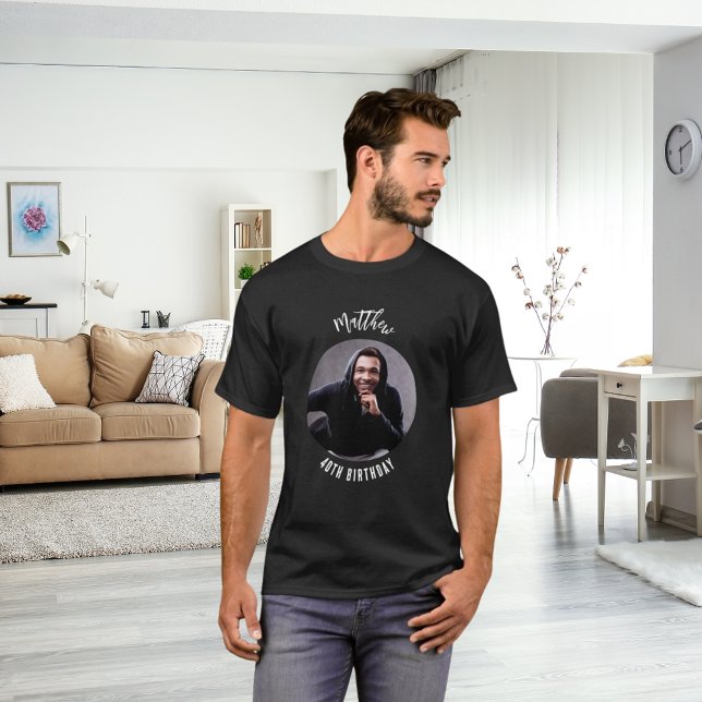 T-shirt Anniversaire noir blanc homme photo (Créateur téléchargé)