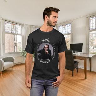 T-shirt Anniversaire noir blanc photo homme mythe légende