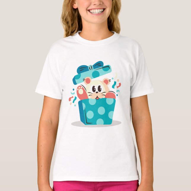 T-shirt Anniversaire Ours Cadeau Cute Surprise (Devant)