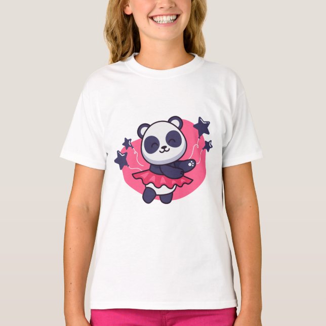 T-shirt Anniversaire Panda Dance mignonne (Devant)