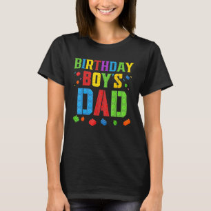 T-shirt Anniversaire Papa du garçon Blocs maître construct