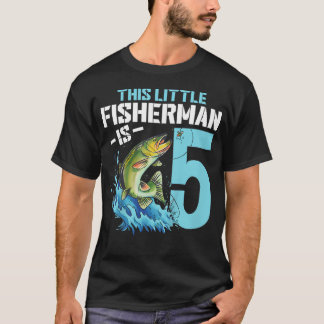 T-shirt Anniversaire Pêche Garçon 5 Ans Pêcheur 5Ème