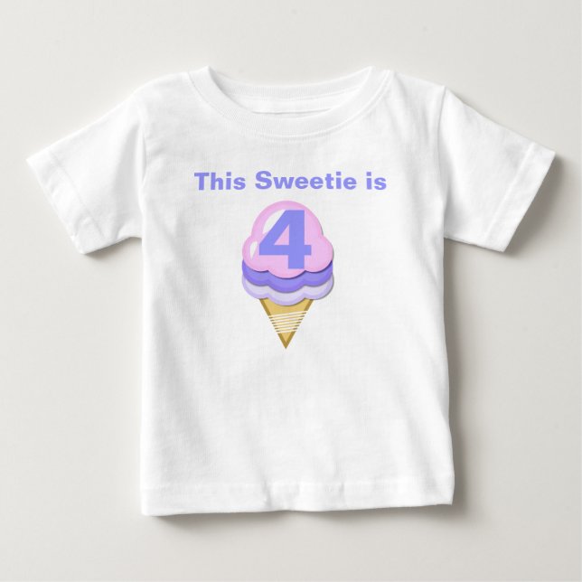T-shirt Anniversaire Personnalisable Ice Cream Con (Devant)