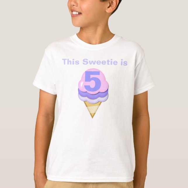 T-shirt Anniversaire Personnalisable Ice Cream Con (Devant)
