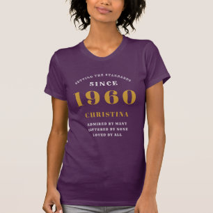T-shirt Anniversaire personnalisé 1960 des dames d'or viol