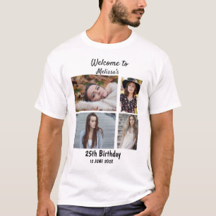 T-shirt Anniversaire Personnalisé 4 Photo Collage