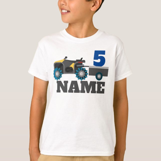 T-shirt Anniversaire personnalisé ATV quatre roues (Devant)