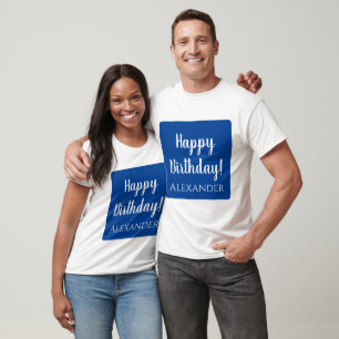 T-shirt Anniversaire personnalisé Bleu Joyeux anniversaire