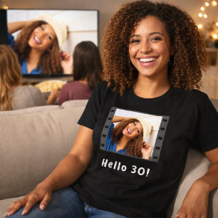 T-shirt Anniversaire personnalisé film photo bonjour femme