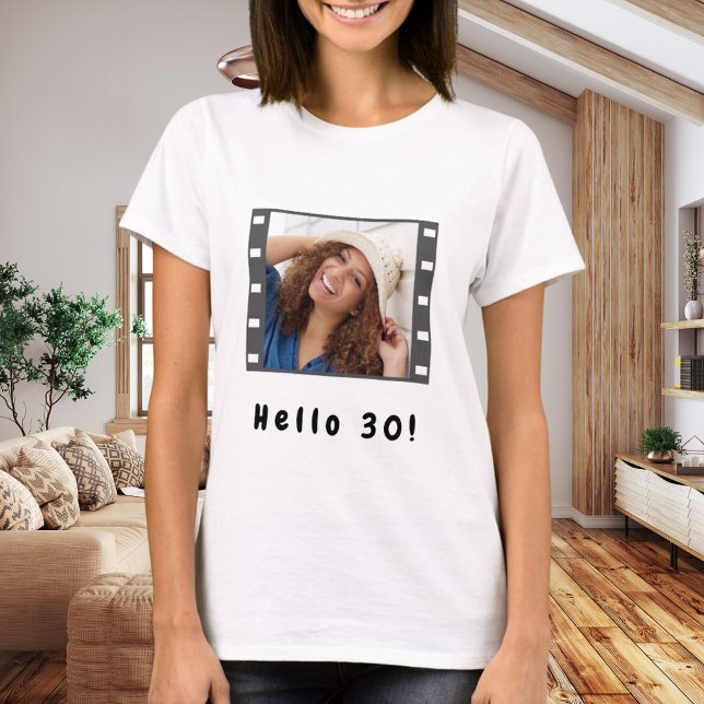 T-shirt Anniversaire personnalisé film photo bonjour femme (Créateur téléchargé)