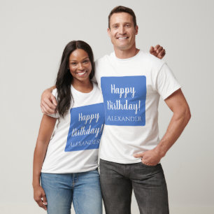 T-shirt Anniversaire personnalisé Pastel Blue Joyeux Anniv