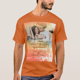 T-shirt Anniversaire photo de l'habillage d'or brillant pe