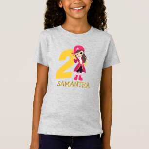 T-Shirt Anniversaire Pirate Pink GIRL Party 2ème nom T-shi