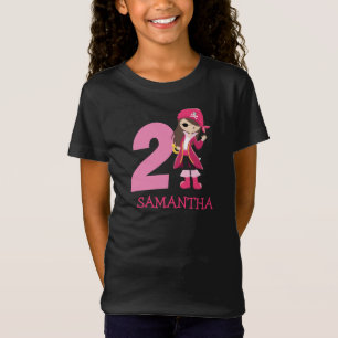 T-Shirt Anniversaire Pirate Pink GIRL Party 2ème nom T-shi