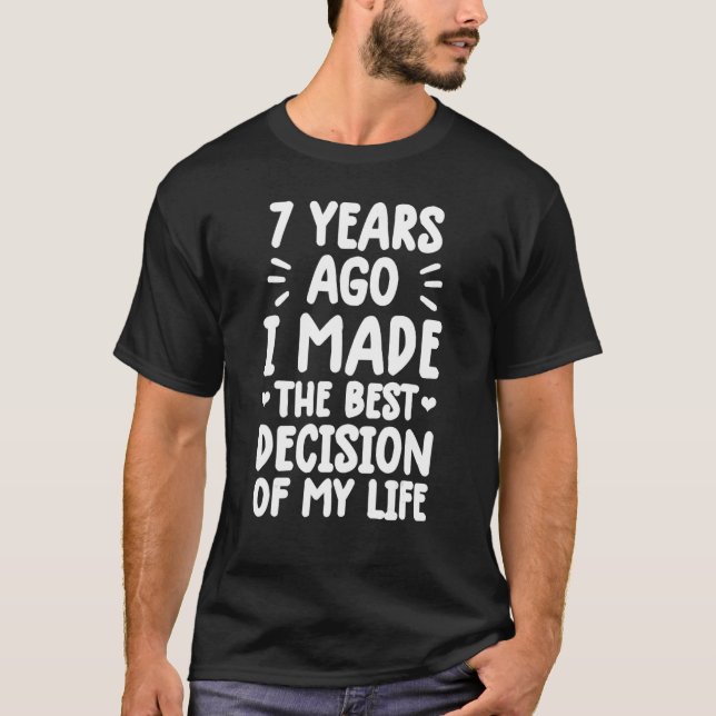 T-shirt anniversaire pour les couples mariés 7 ans mariage (Devant)