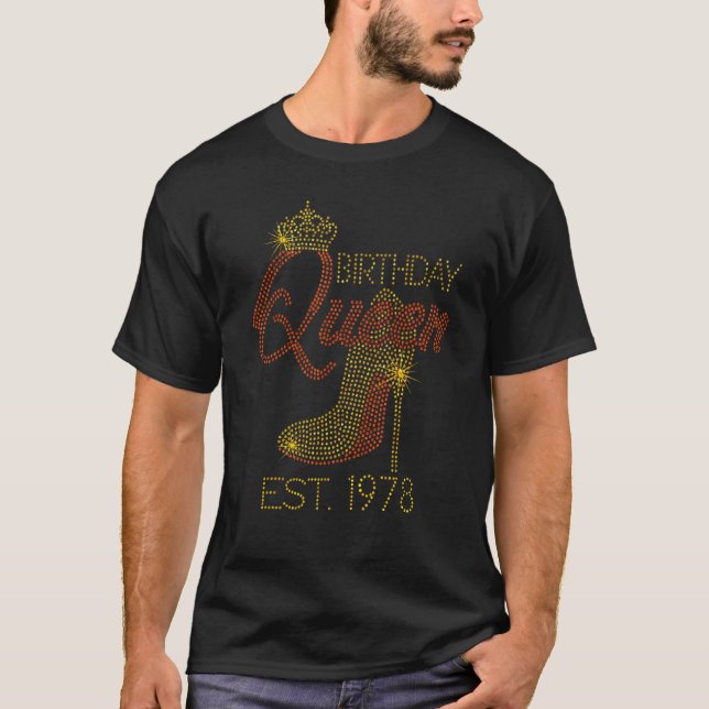 T-shirt Anniversaire Reine Est 1978 Chaussures Reine Couro (Devant)