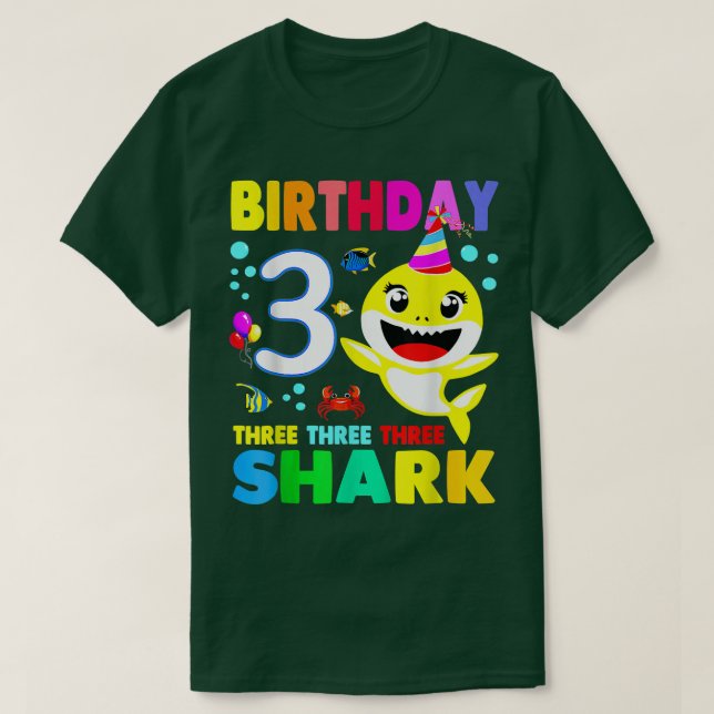 T-shirt Anniversaire Requin 3 Ans 3ème Anniversaire Corres (Design devant)