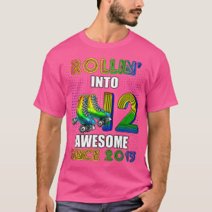 T-shirt Anniversaire Roller Skating 12 ans Fille qui entre