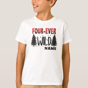 T-shirt anniversaire sauvage et personnalisé de quatre ans