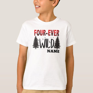 T-shirt anniversaire sauvage et personnalisé de quatre ans