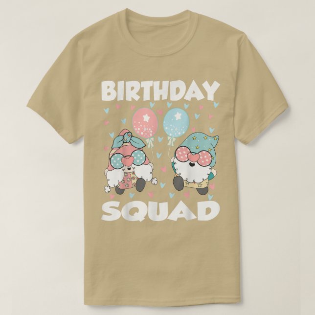 T-shirt Anniversaire Squad mignon Gnome Anniversaire (Design devant)