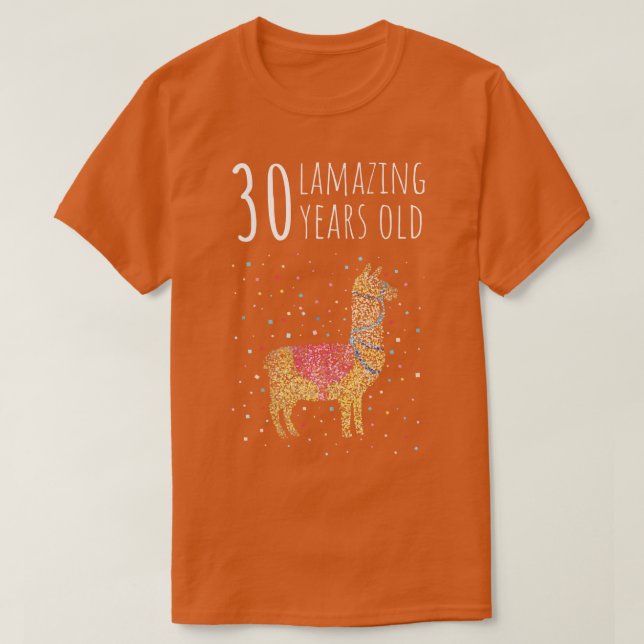 T-shirt Anniversaire Trente 30 Llama Alpaca (Design devant)