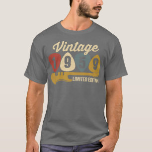 T-shirt Anniversaire Vintage 1959 Rétro Guitare 63e Annive