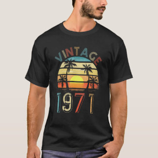 T-shirt Anniversaire vintage 1971 Pour Hommes Femmes 51 An