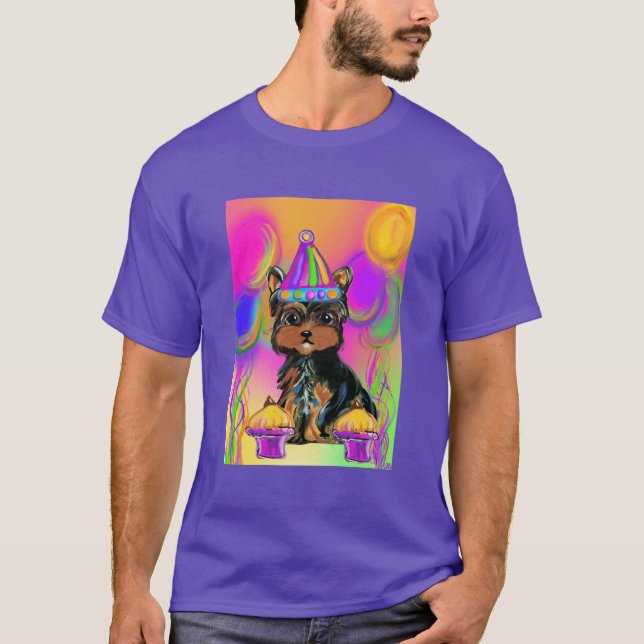 T-shirt Anniversaires de Yorkie Poo (Devant)