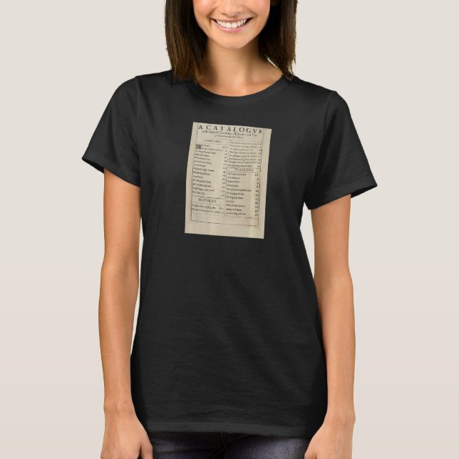 T-shirt Anniversary Table of Contents Shakespeare First Fo (Devant)