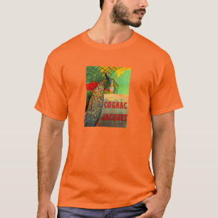 T-shirt Annonce Cognac Art Nouveau avec Peacock