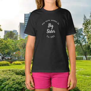 T-shirt Annonce de grande sœur année d'existence blanche