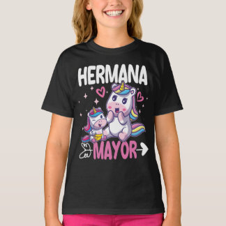 T-shirt Annonce de Grande Sœur Soeur Majeure Licorne