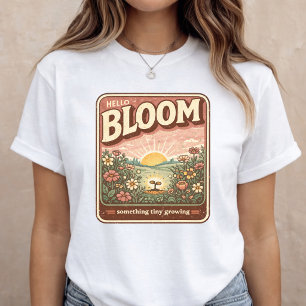 T-shirt Annonce de grossesse Floral Baby Reveal d'été