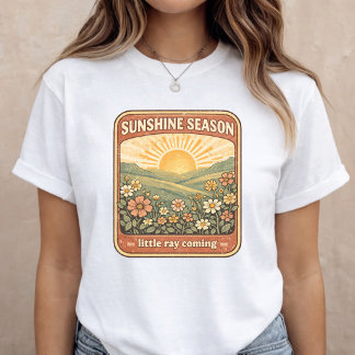 T-shirt Annonce de Grossesse Florale Révélation de Bébé d'