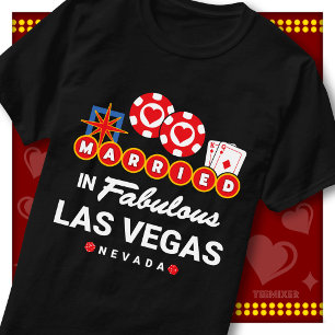 T-shirt Annonce de mariage à Las Vegas Couple marié