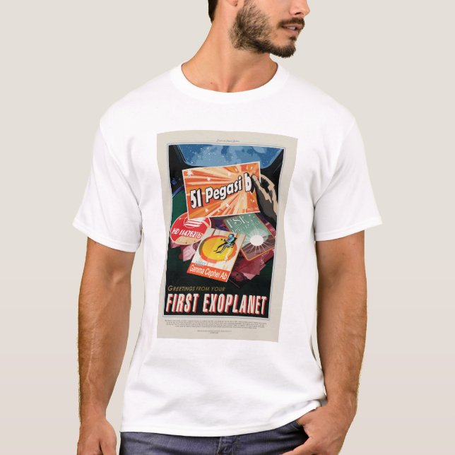 T-shirt Annonce de voyage Sci-Fi, Planet 51 Pegasi b (Devant)