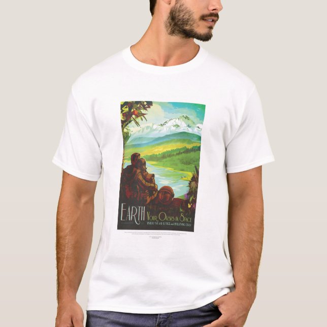 T-shirt Annonce de voyage Sci-Fi, Planet Earth (Devant)