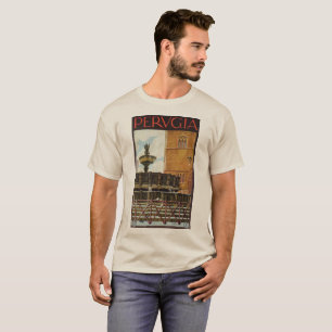 T-shirt Annonce italienne vintage Pérouse de voyage