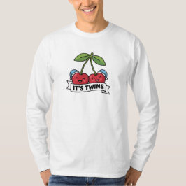 T-shirt Annonce Jumeaux Garçons It's Twins Cerises Bonnets